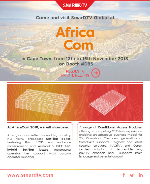 Visit SmarDTV Global at AfricaCom 2018