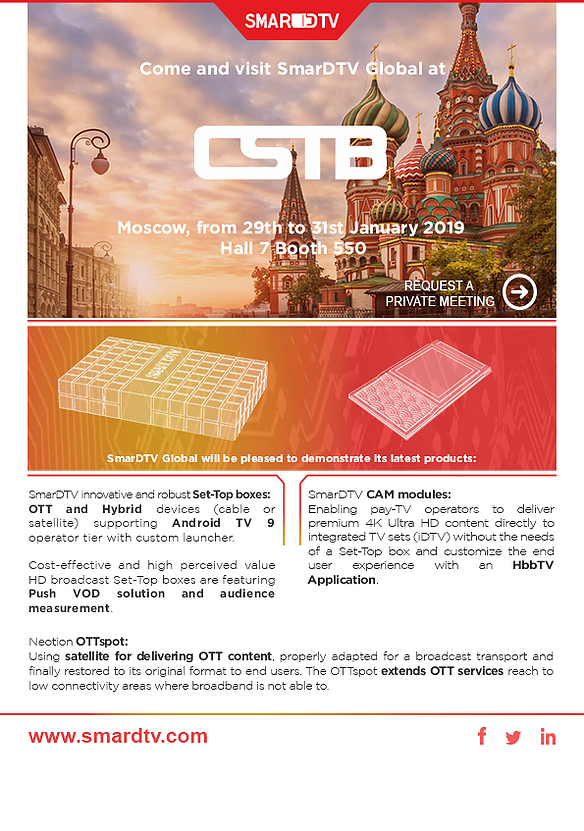 Visit SmarDTV Global at CSTB 2019